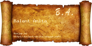 Balent Anita névjegykártya
